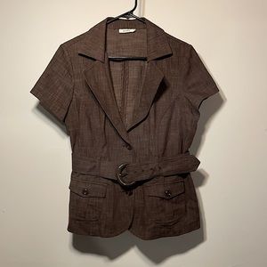 Ricki’s Short Sleeve Brown Blazer with Belt